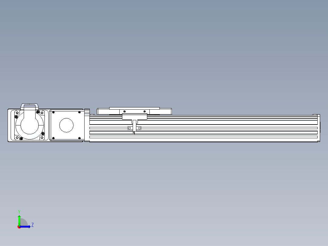 同步带全封闭直线模组TPA-HCB-110D-90-L250-ML-Y-P40-N3左视图