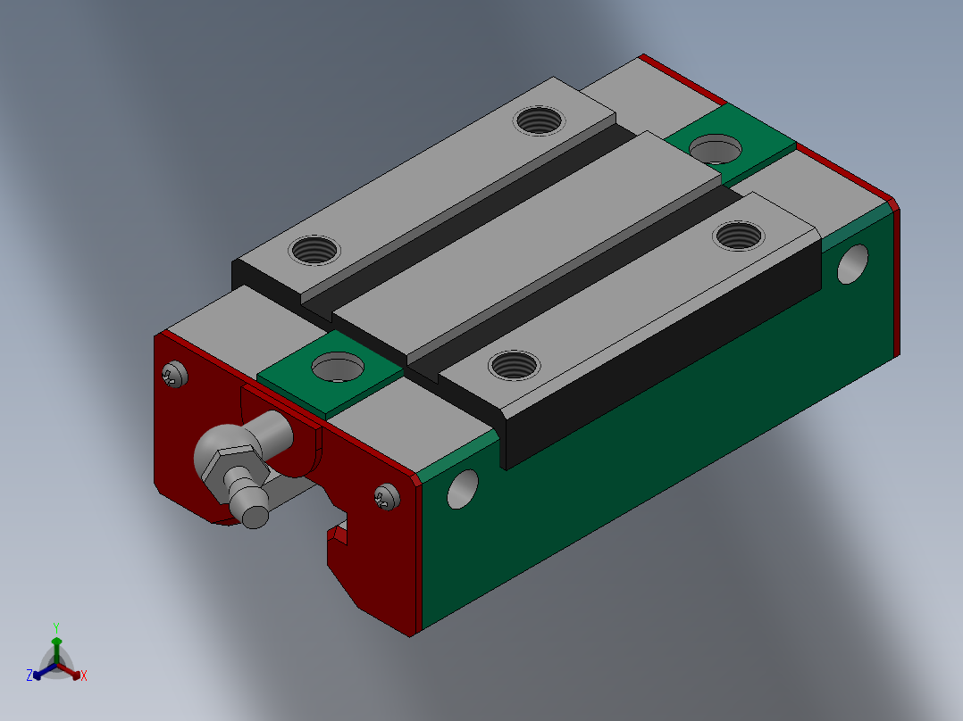 HGH-CA系列直线导轨[HGH(四方型)20C(重负荷)A(上锁式)]_滑块正等轴测图