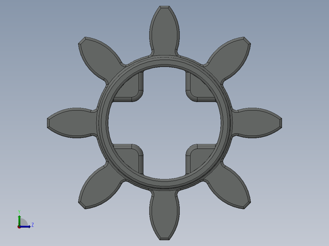 3647 - 364702 OldGray Technic Gear 8 Tooth.SLDPRT左视图