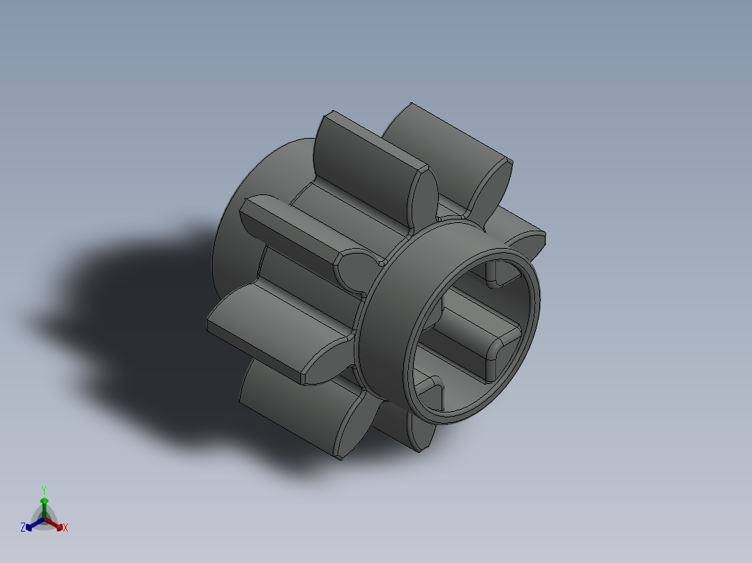 3647 - 364702 OldGray Technic Gear 8 Tooth.SLDPRT正等轴测图