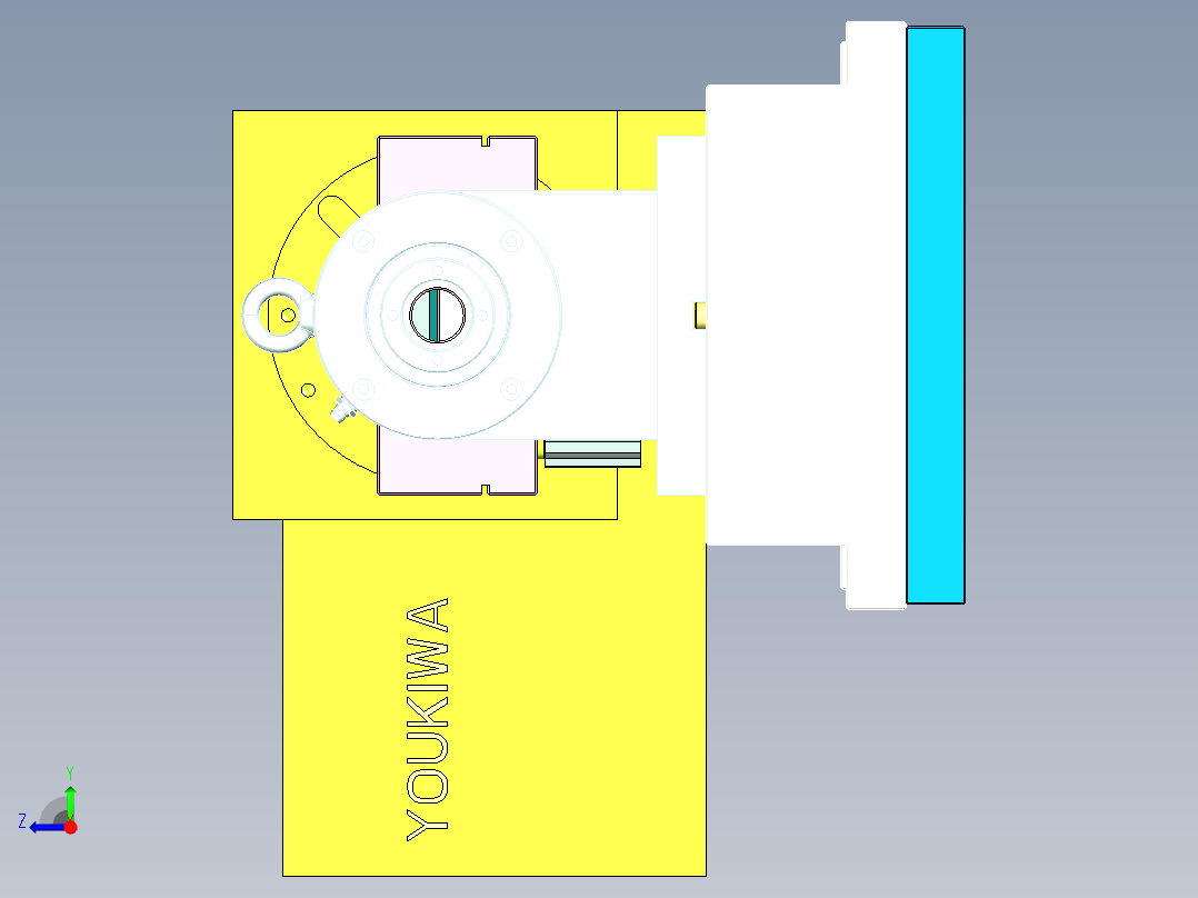 小型不锈钢铰链支架开粗CNC治具模型右视图