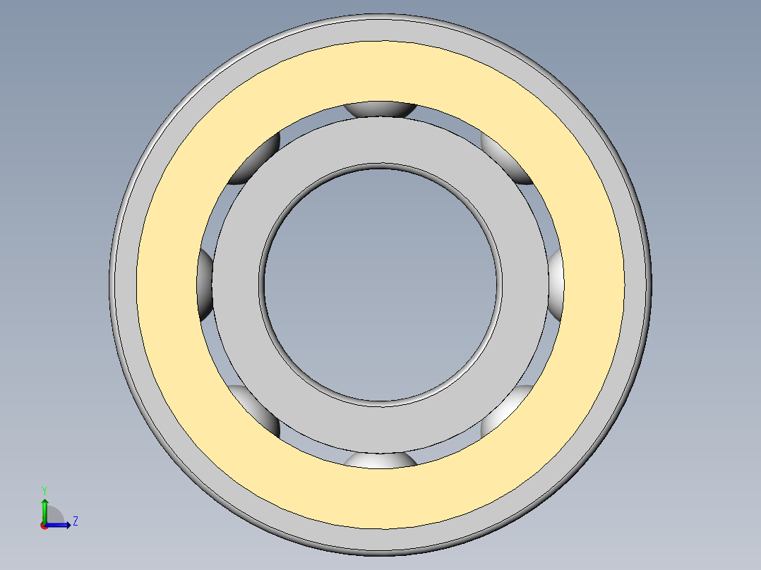 深沟球轴承6001-2Z[GB／T 276-94]左视图