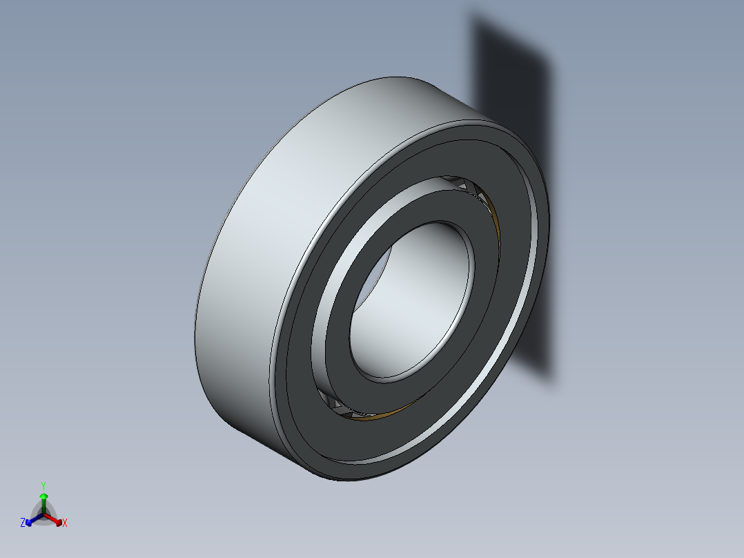 深沟球轴承6001-2Z[GB／T 276-94]正等轴测图