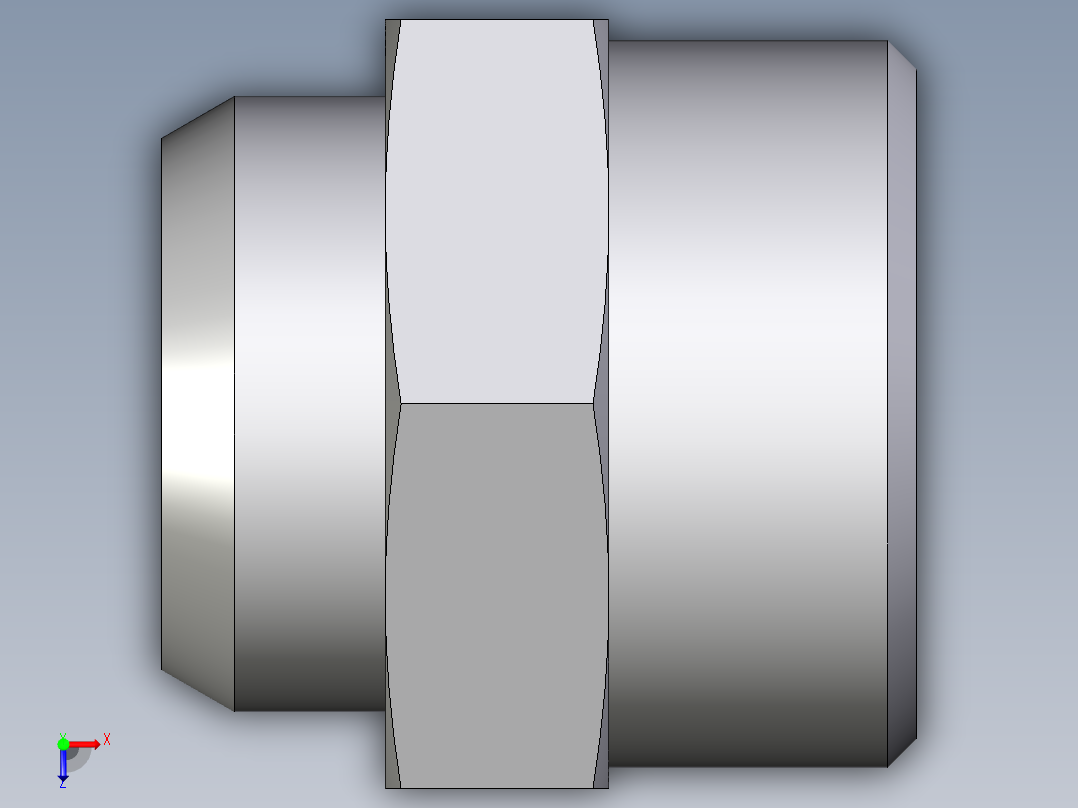 卡套式工业通用硬管接头EO_Weld_connector_AS38SX俯视图