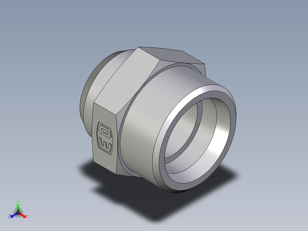 卡套式工业通用硬管接头EO_Weld_connector_AS38SX正等轴测图