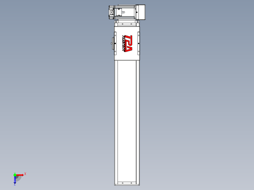 同步带全封闭直线模组TPA-HCB-110D-90-L500-LU-C-P40-N3俯视图