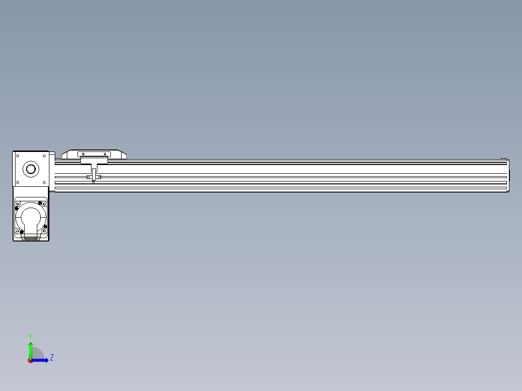 同步带全封闭直线模组TPA-HCB-85D-90-L650-LP-Y-P20-N3左视图