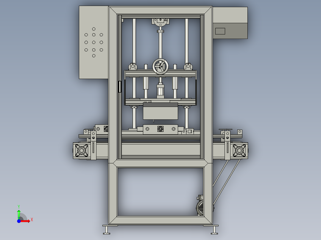 输送机工作机器前视图