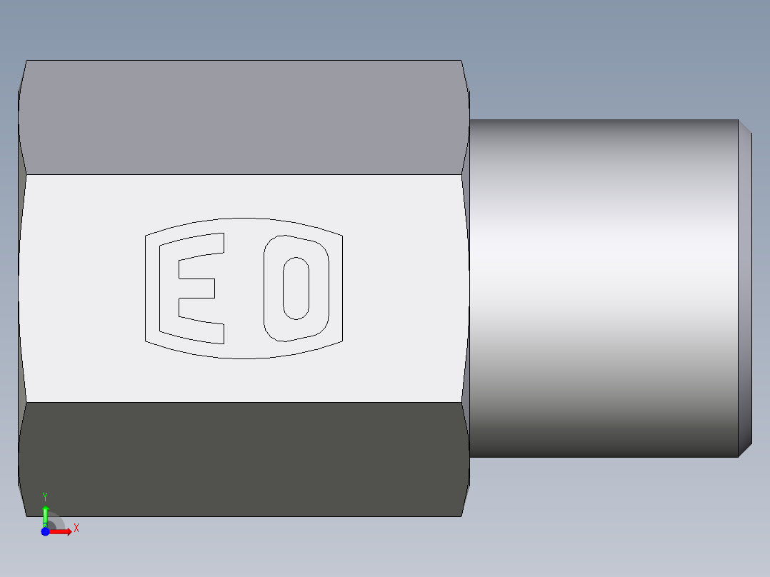 卡套式工业通用硬管接头EO_Swivel_connector_GAI06LR71X前视图
