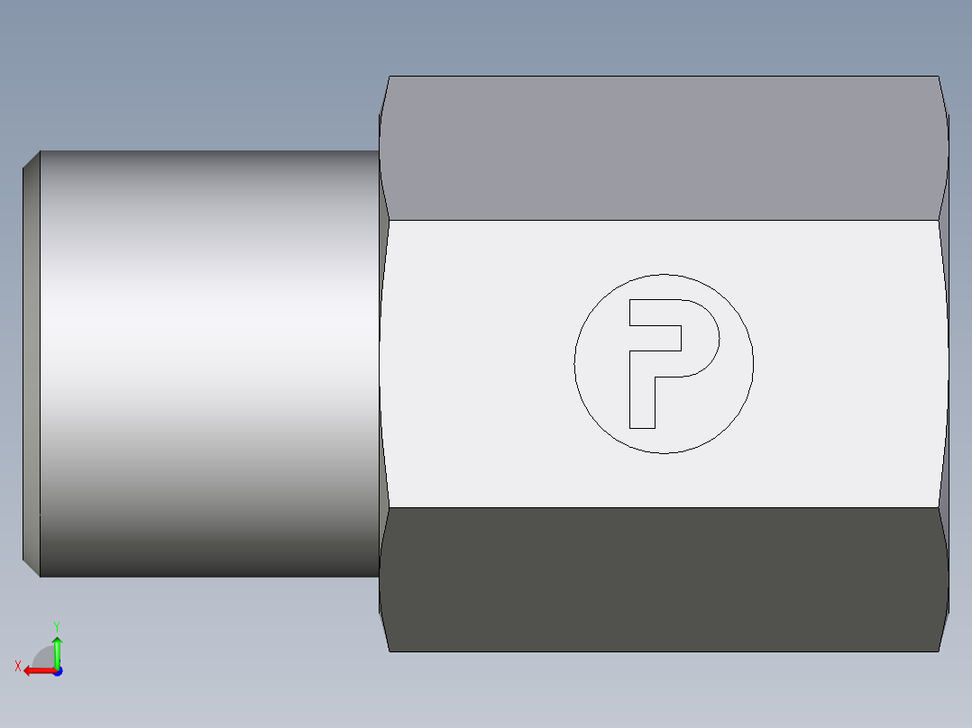 卡套式工业通用硬管接头EO_Swivel_connector_GAI06LR71X后视图