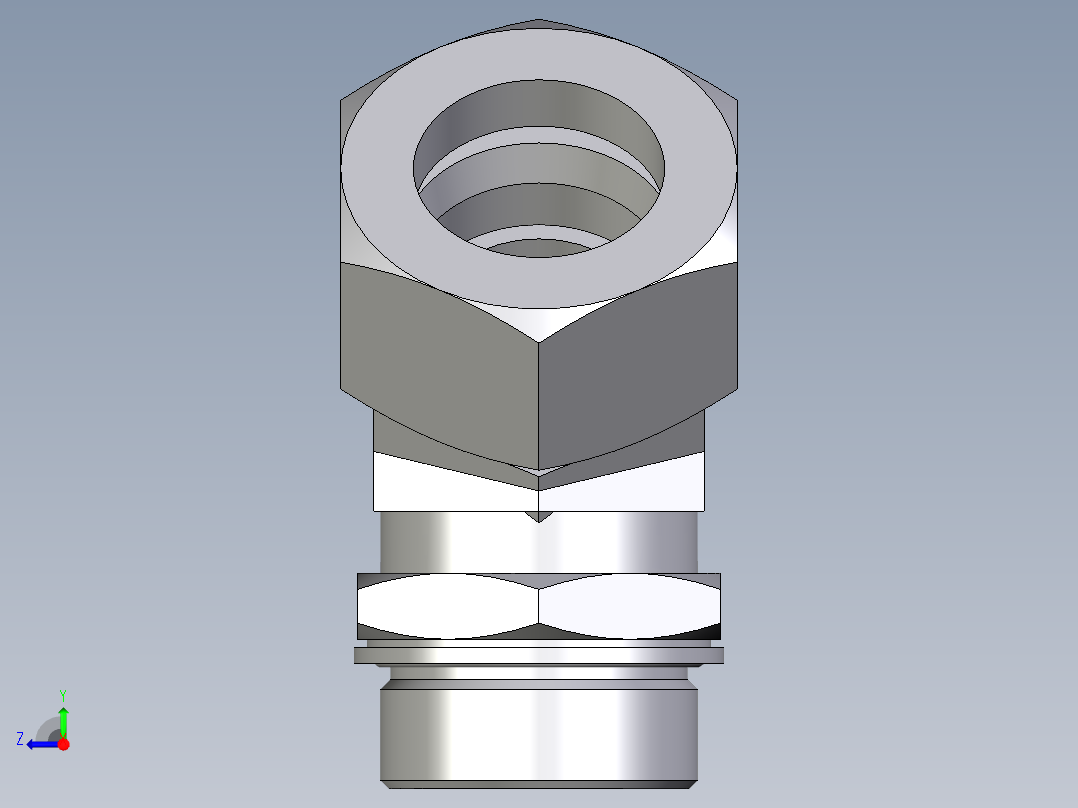 卡套式工业通用硬管接头EO_Adjustable_locknut_45_deg_elbow_VEE38ZSMCF右视图