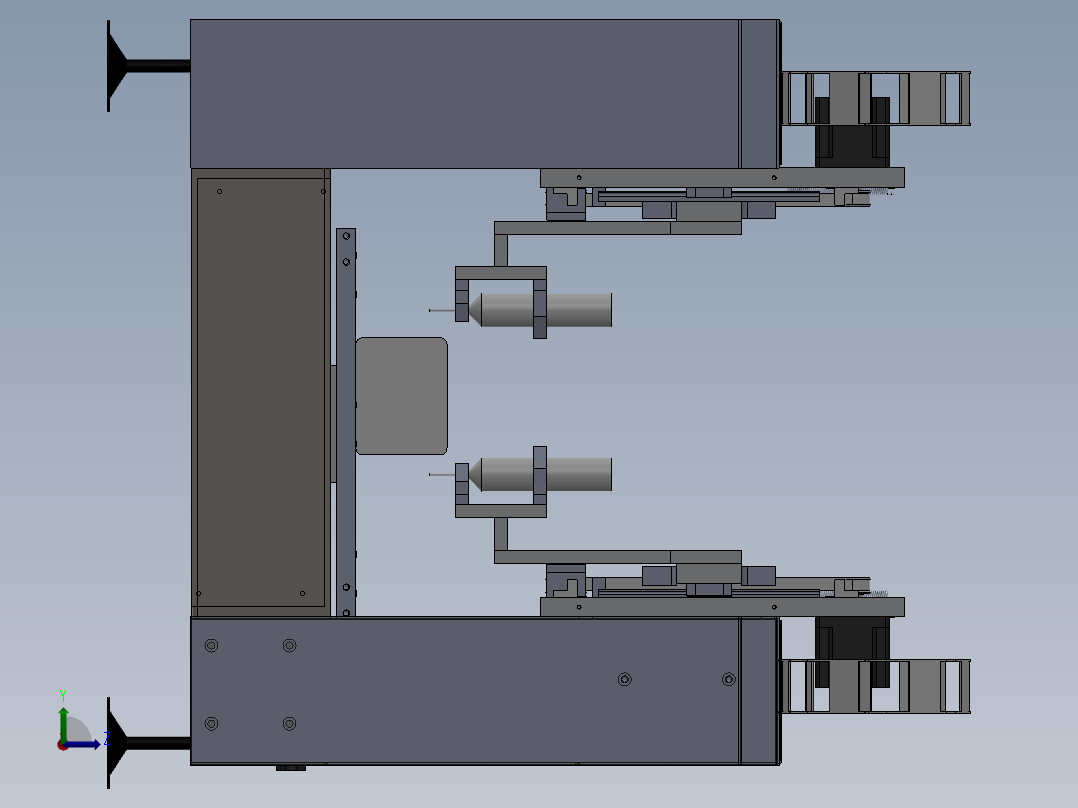 双排镭雕机总装图左视图