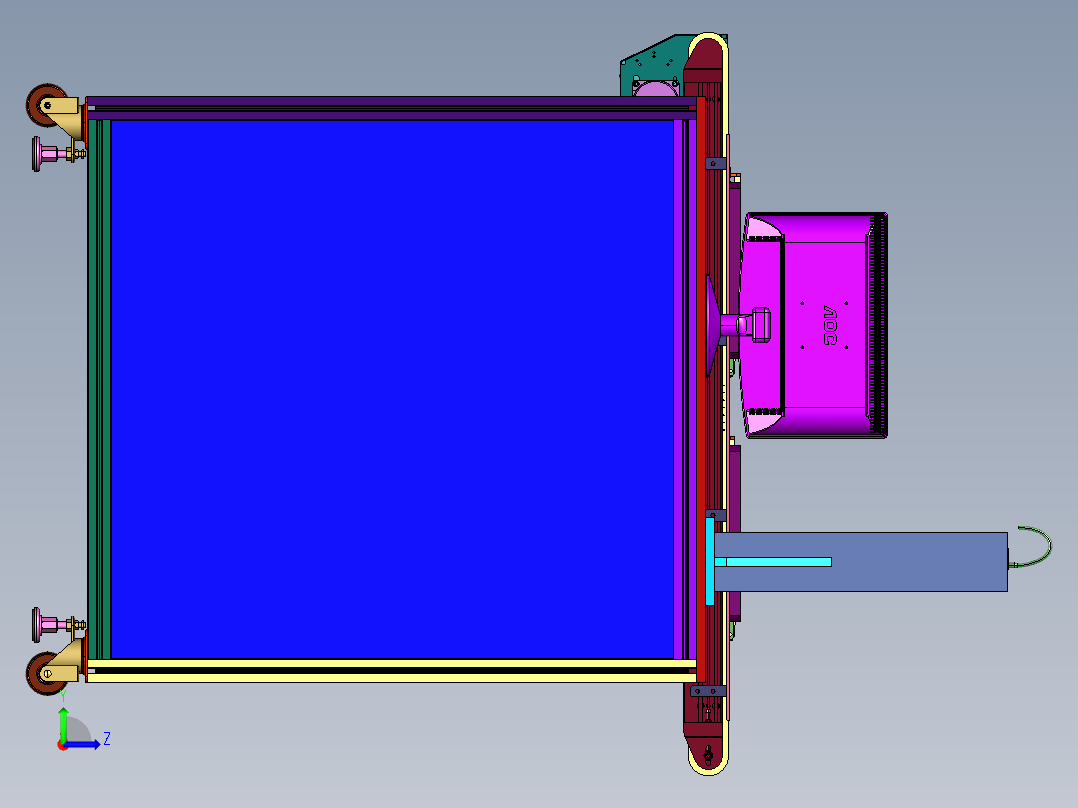 某种托盘件自动化检测机左视图