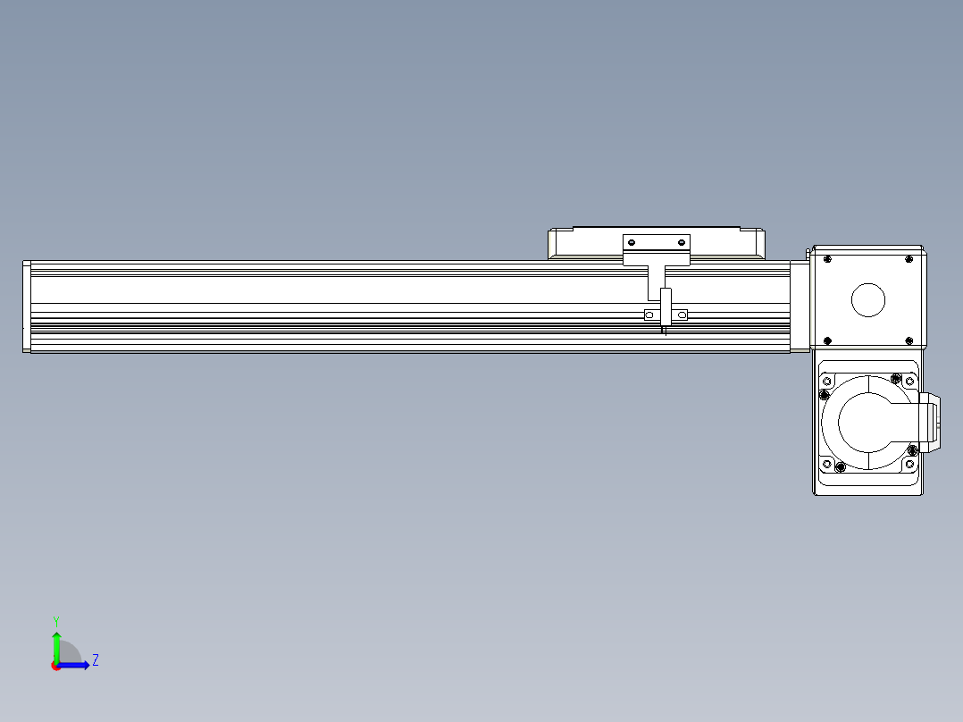 同步带全封闭直线模组TPA-HCB-105D-90-L250-RP-Y-P20-N3左视图