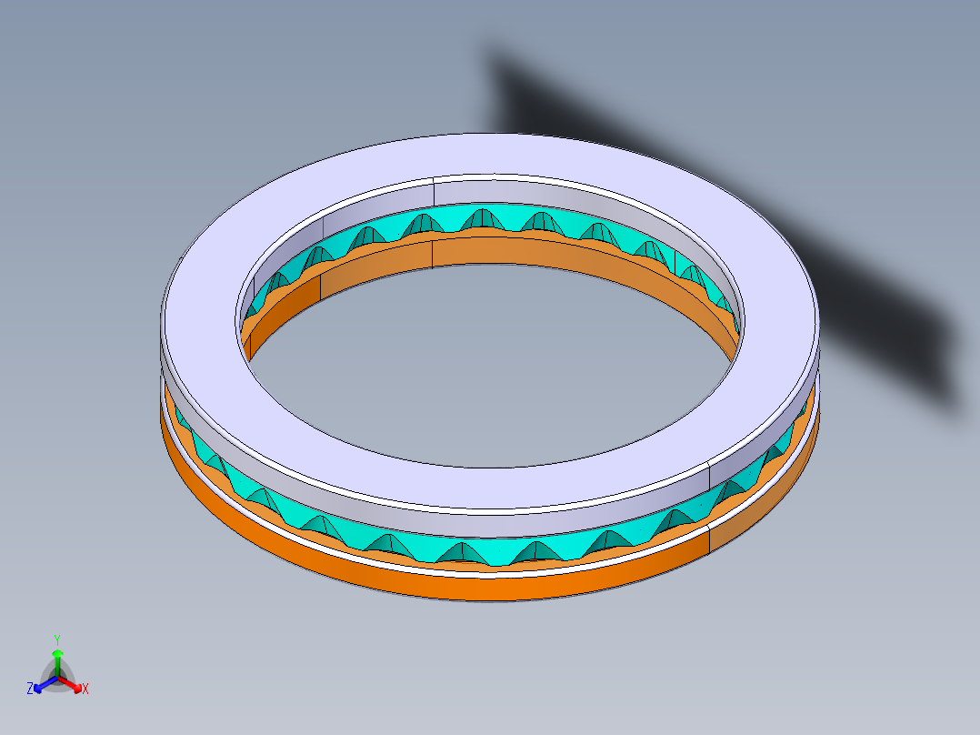 平面推力球轴承51122正等轴测图
