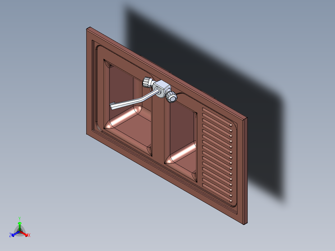 厨房水槽厨盆正等轴测图