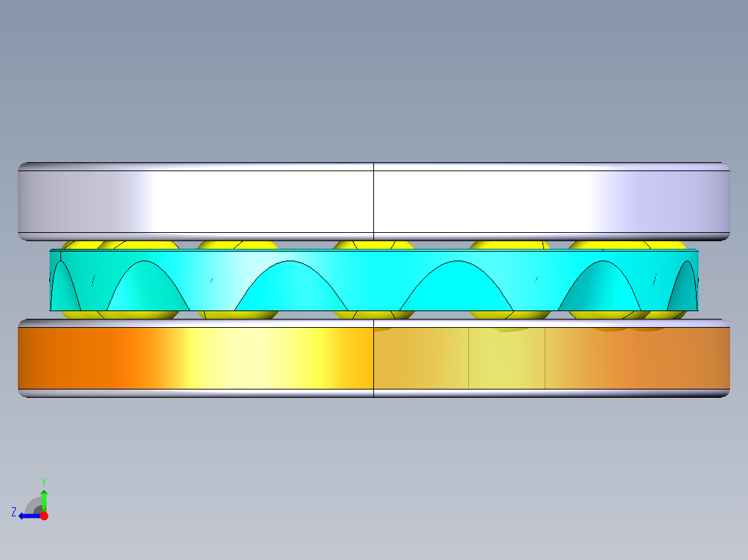 平面推力球轴承51309右视图