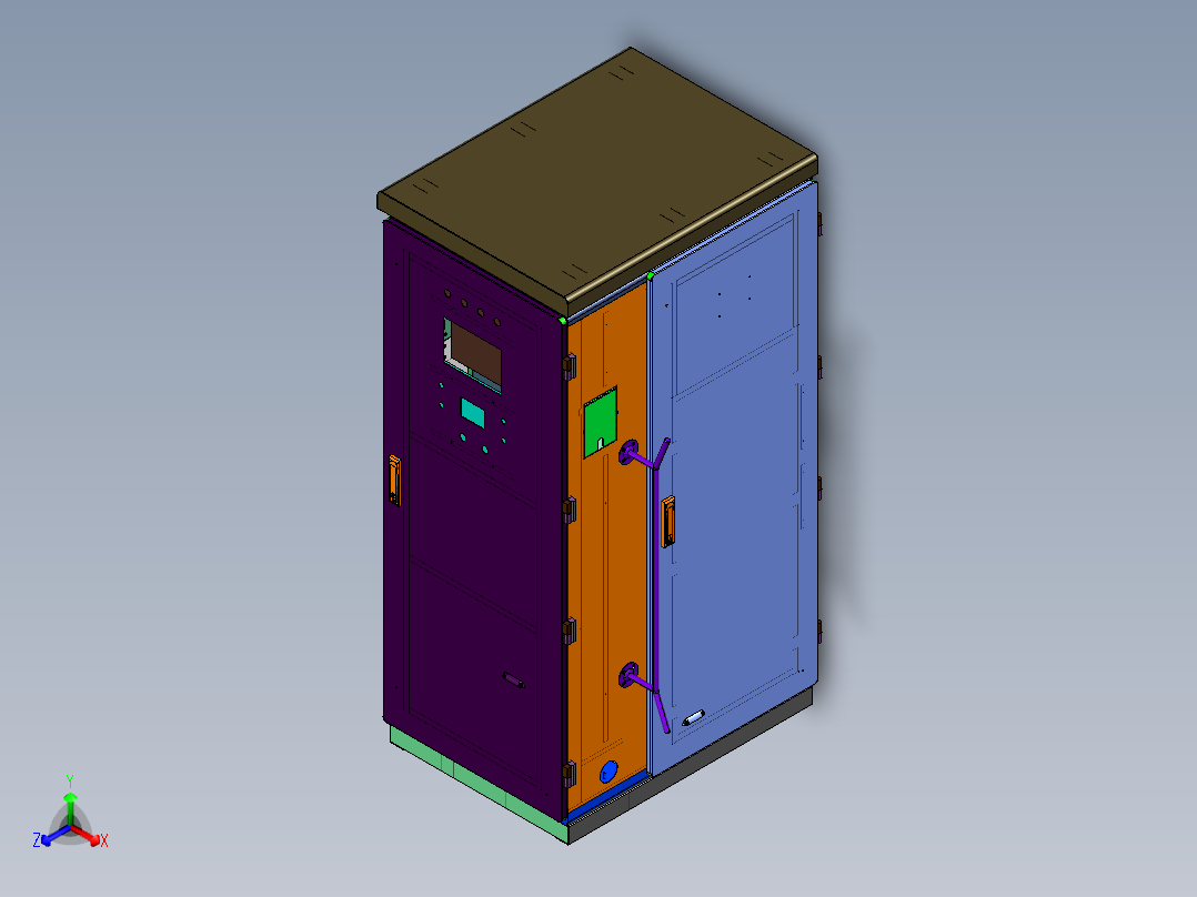 电动汽车户外直流柜式主视图