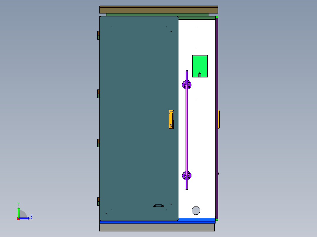 电动汽车户外直流柜式左视图
