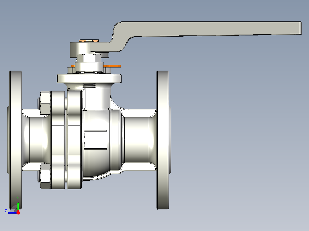 管道手动球阀-水管开关阀-手动阀门User Library-md52c150dn25右视图