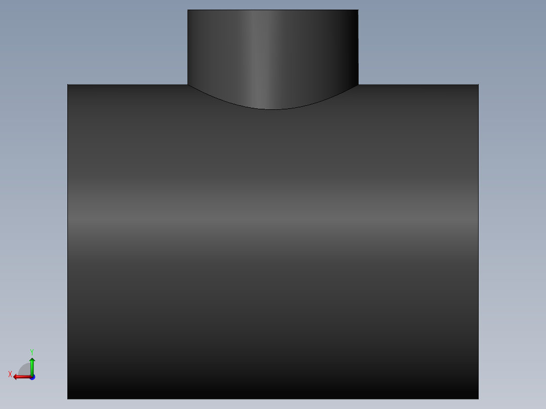 PVC管件-2x4x4_R-Tee左视图