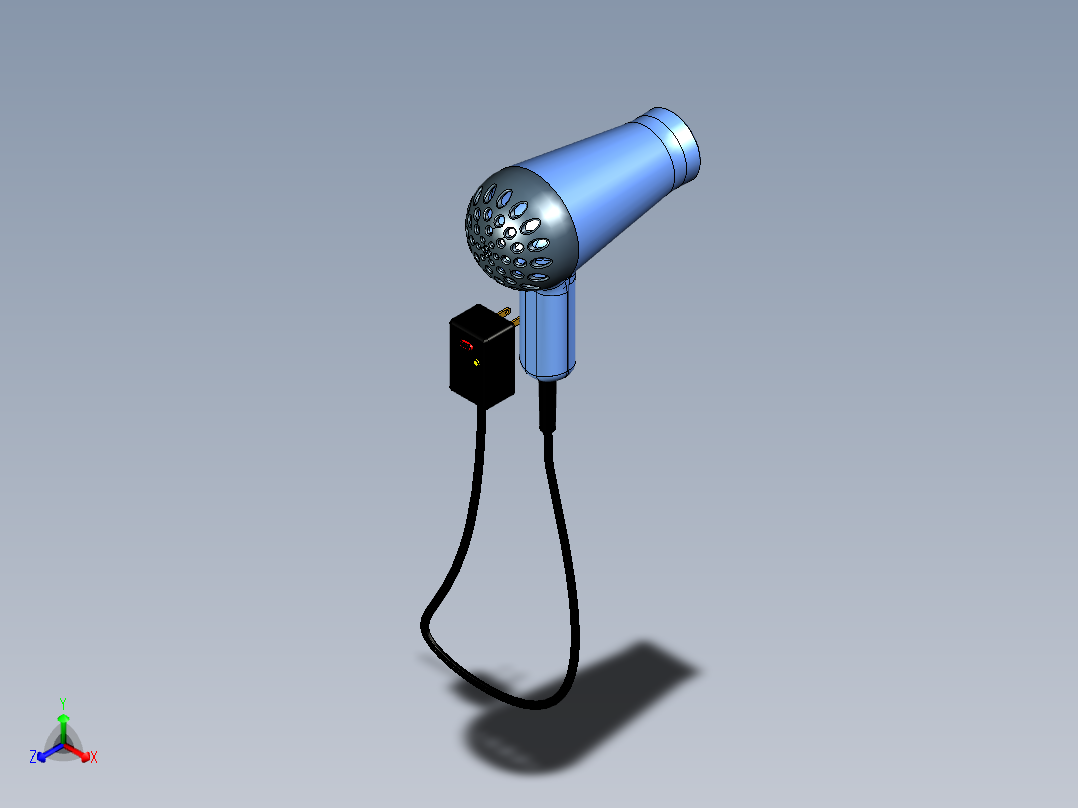 吹风机正等轴测图