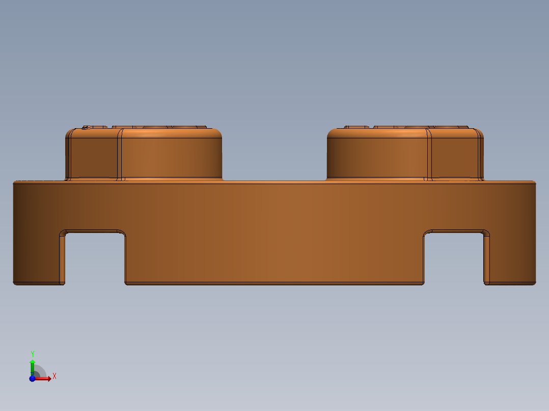 乐高零件 4032 板 2 x 2 圆形-4032 Bright Orange Plate 2 x 2 Round.SLDPRT前视图