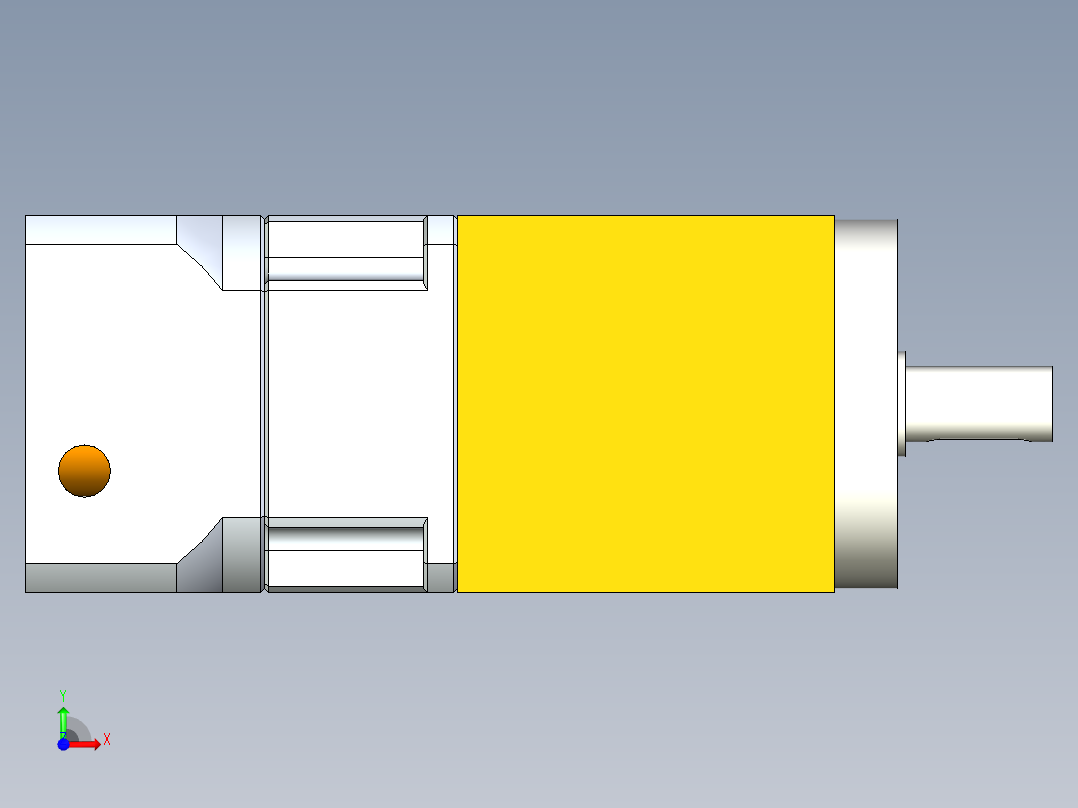 换向器PW90垂直输出 PGH90-L1 19-70-90-M6.stp前视图