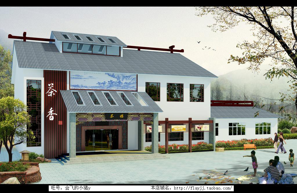 YX-900182 茶楼建筑CAD设计图65套