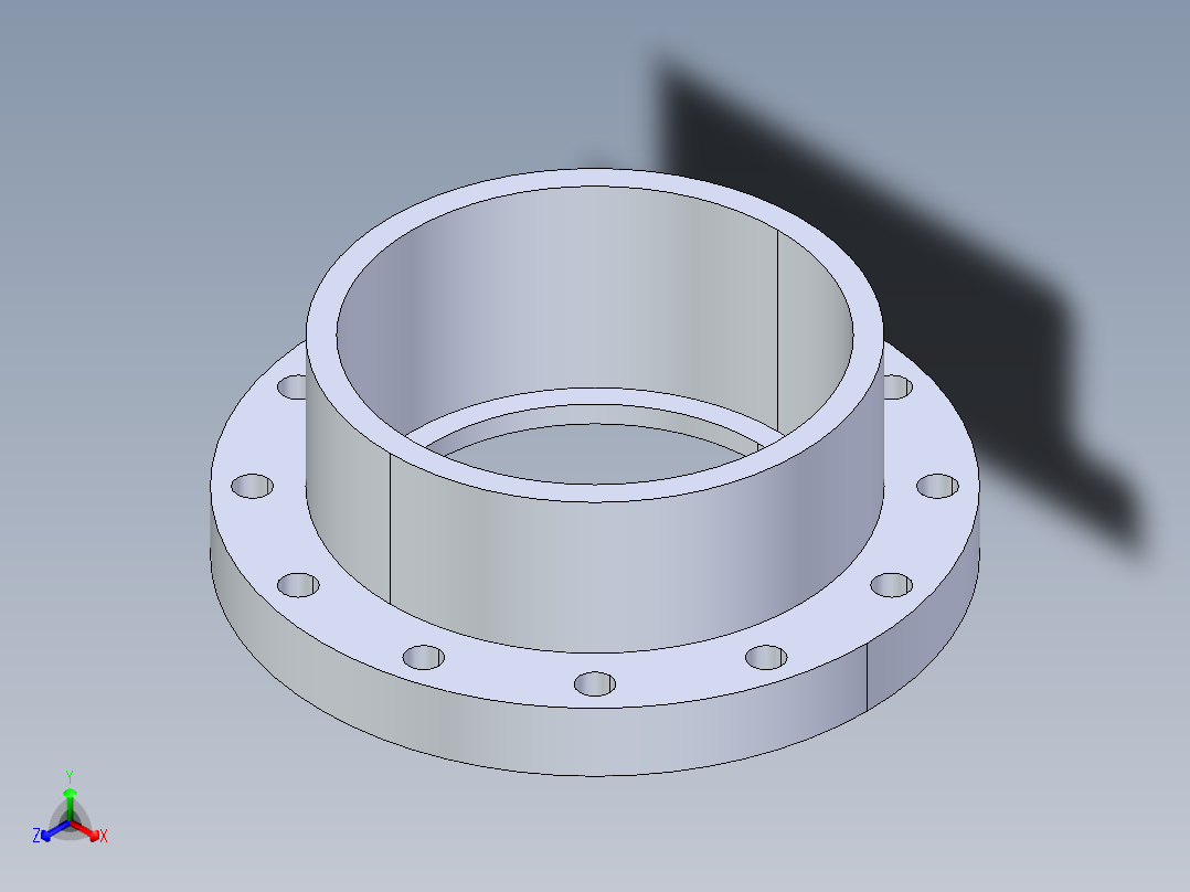 聚氯乙烯配件26-Sch80_Flange Vanstone_SOC_854-100_10in正等轴测图