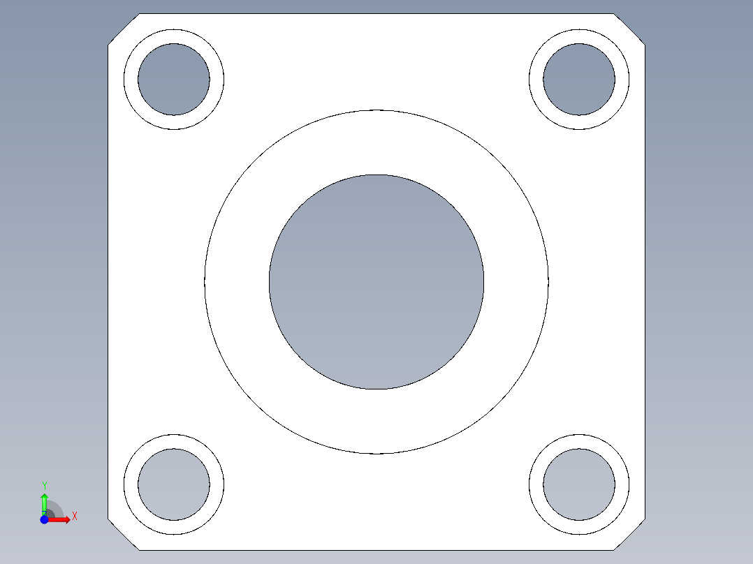 軸承座(直接裝設型)BSDN-3D多系列多零件图纸模型前视图