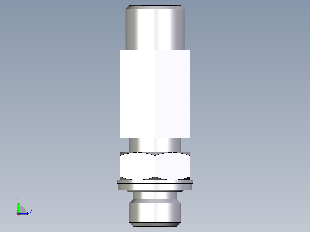 卡套式工业通用硬管接头EO_Adjustable_locknut_run_tee_LEE08SMOMDCF左视图