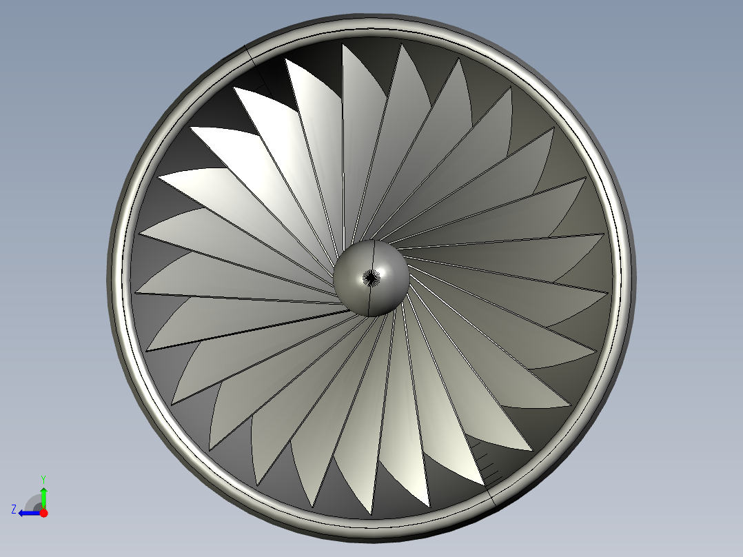 燃气轮机电机53---模型格式为 stp右视图