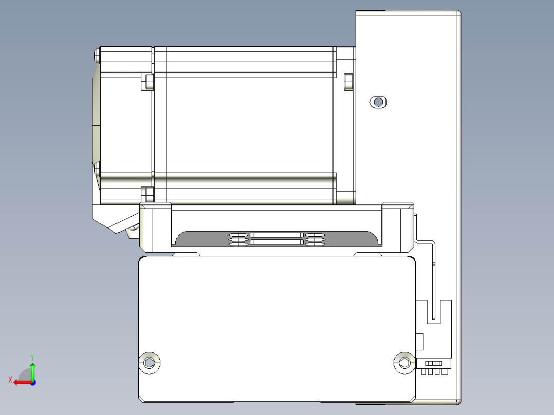 同步带全封闭直线模组TPA-HCB-105D-90-L200-LU-Y-P20-N3后视图