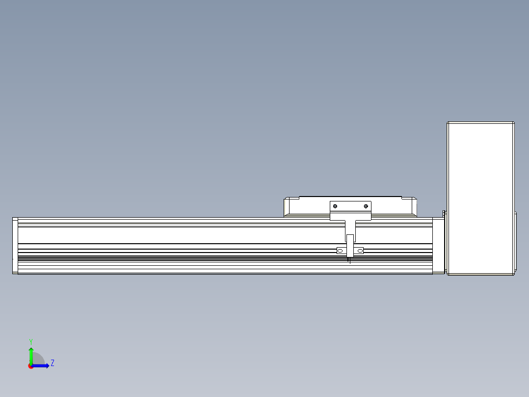 同步带全封闭直线模组TPA-HCB-105D-90-L200-LU-Y-P20-N3左视图