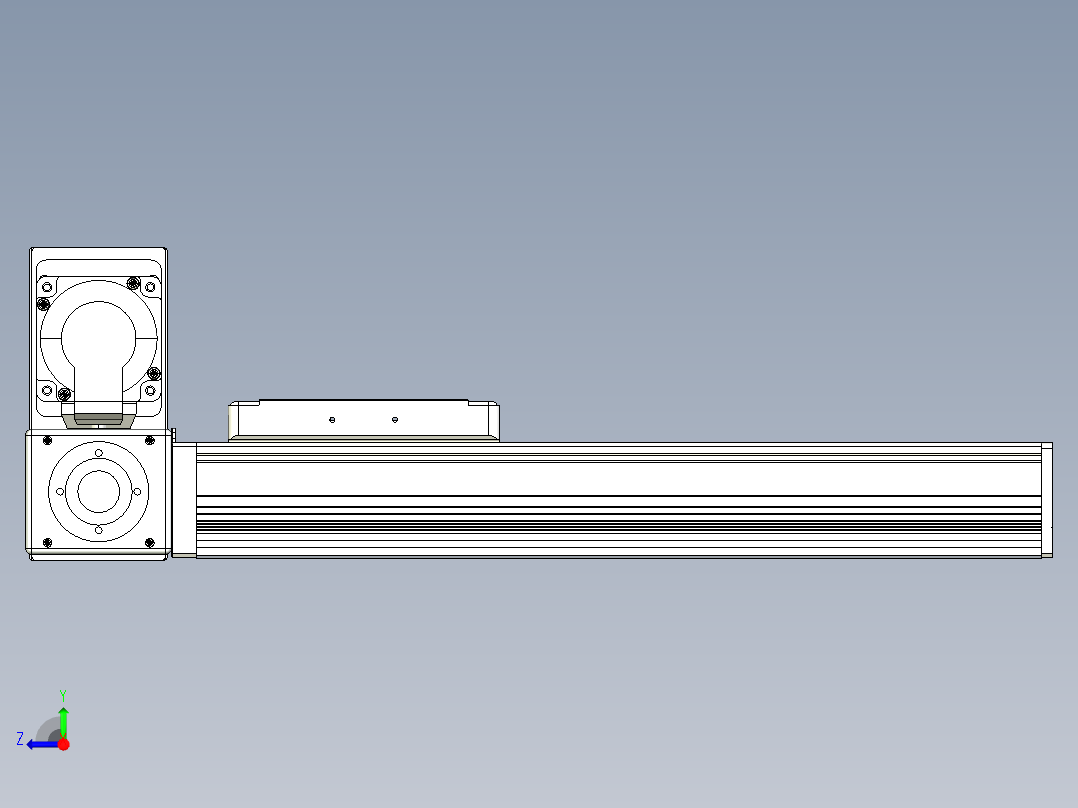 同步带全封闭直线模组TPA-HCB-105D-90-L200-LU-Y-P20-N3右视图