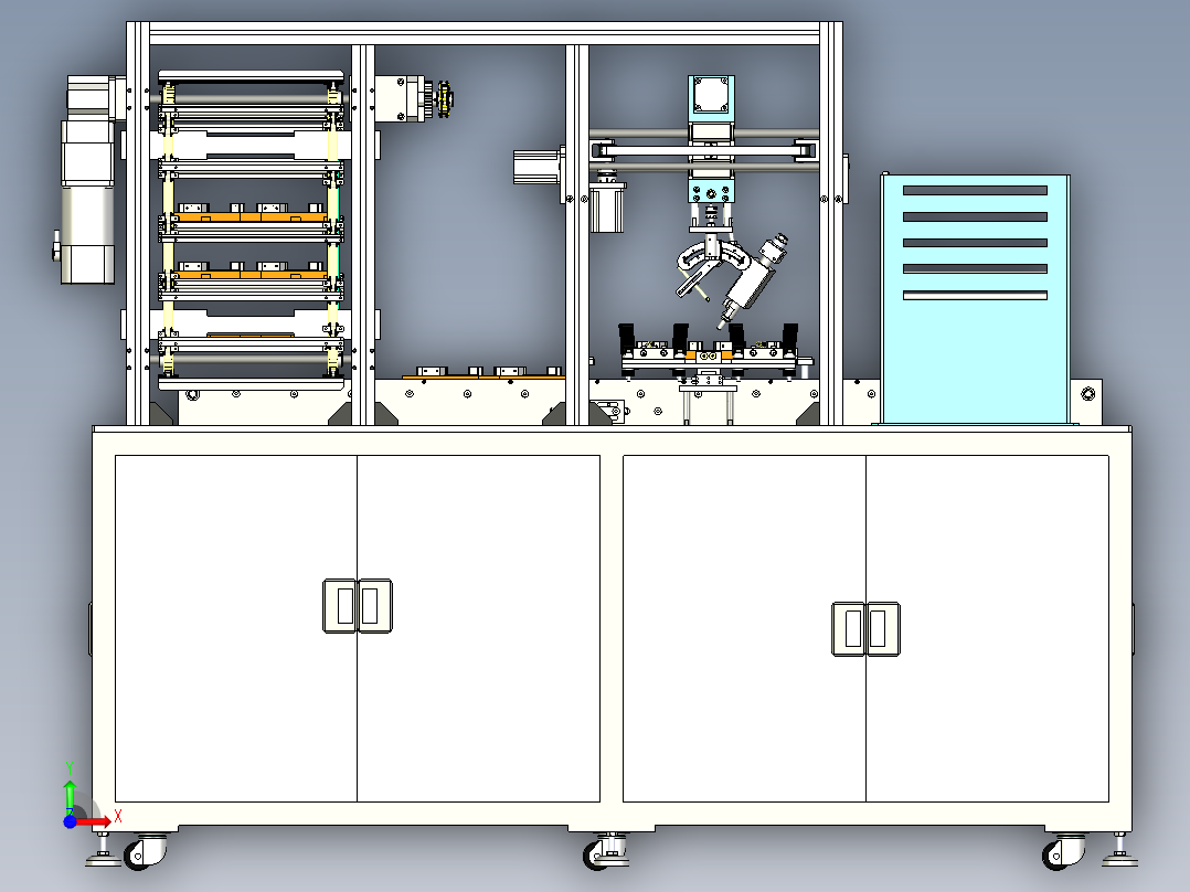 自动上下料PCB板点焊设备模型资料前视图