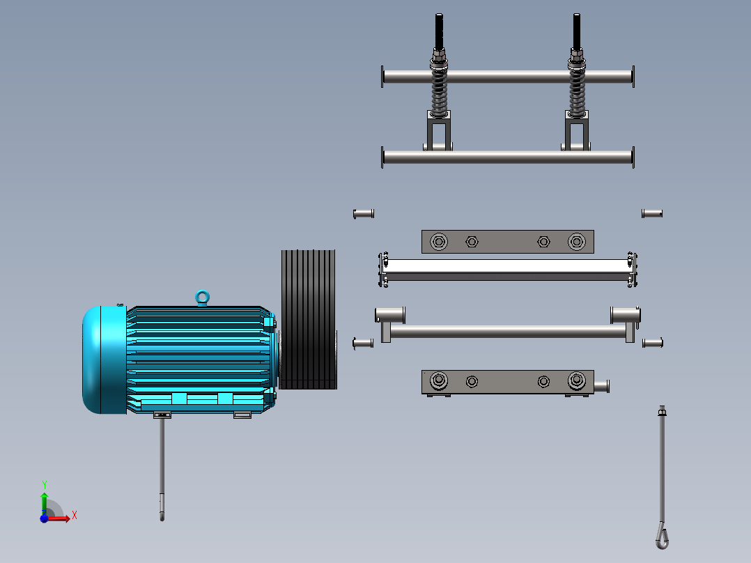 破碎机、反击式碎粒机前视图