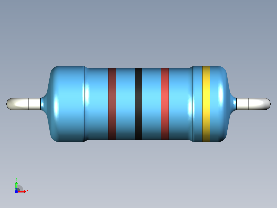 无源元件封装-RES-1W-HH-MF前视图