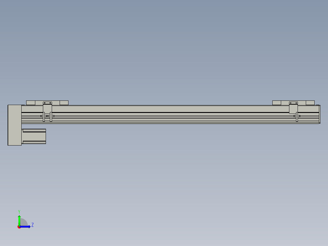 直线模组WG-LHC12-S950-D设计图纸左视图