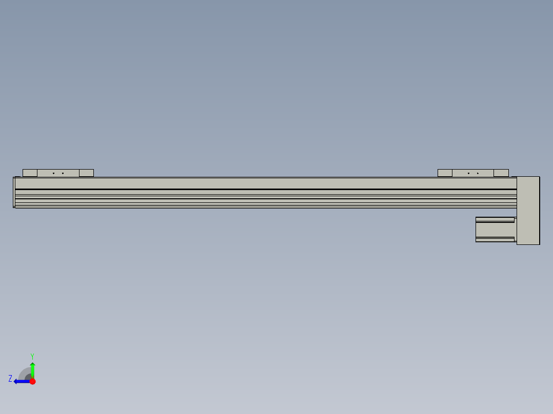 直线模组WG-LHC12-S950-D设计图纸右视图