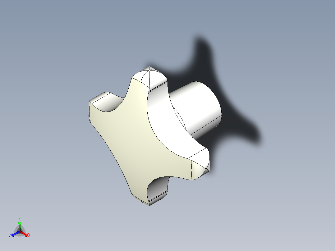 星型把手(鋁合金)2463-3D多系列多零件图纸模型主视图