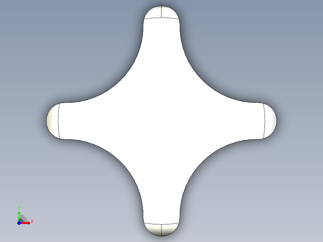 星型把手(鋁合金)2463-3D多系列多零件图纸模型前视图