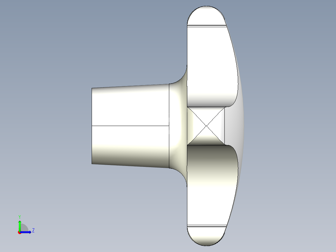 星型把手(鋁合金)2463-3D多系列多零件图纸模型左视图
