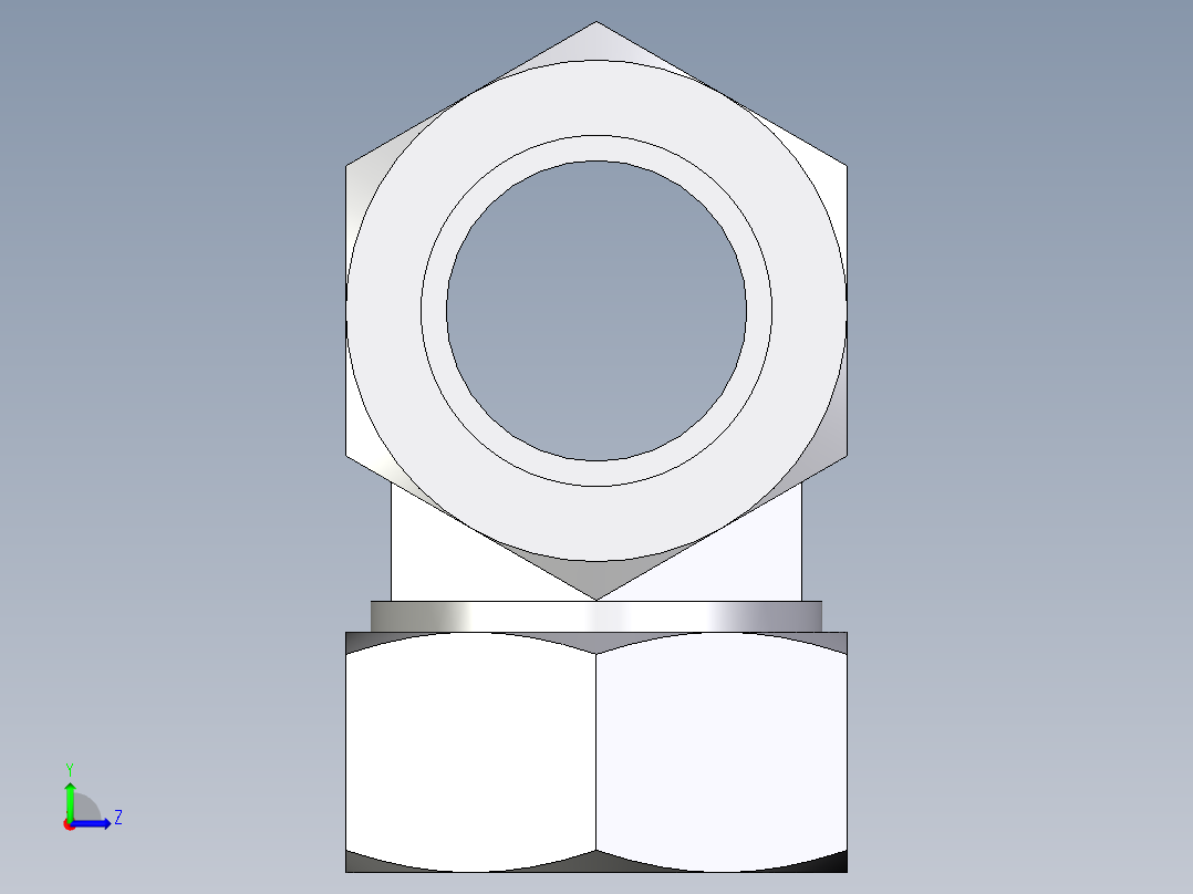 卡套式工业通用硬管接头EO_Union_tee_T35ZLCF左视图