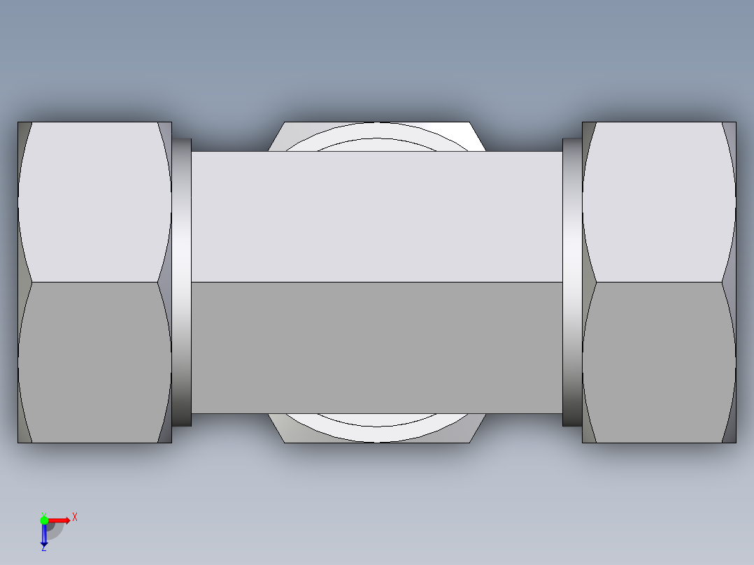 卡套式工业通用硬管接头EO_Union_tee_T35ZLCF俯视图