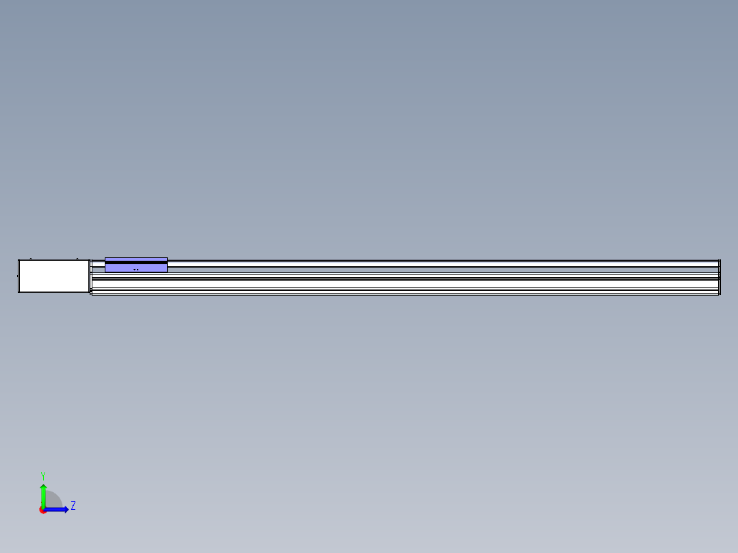 同步带滑台-半封闭B17H-L50-S1350-L-P75-D3左视图