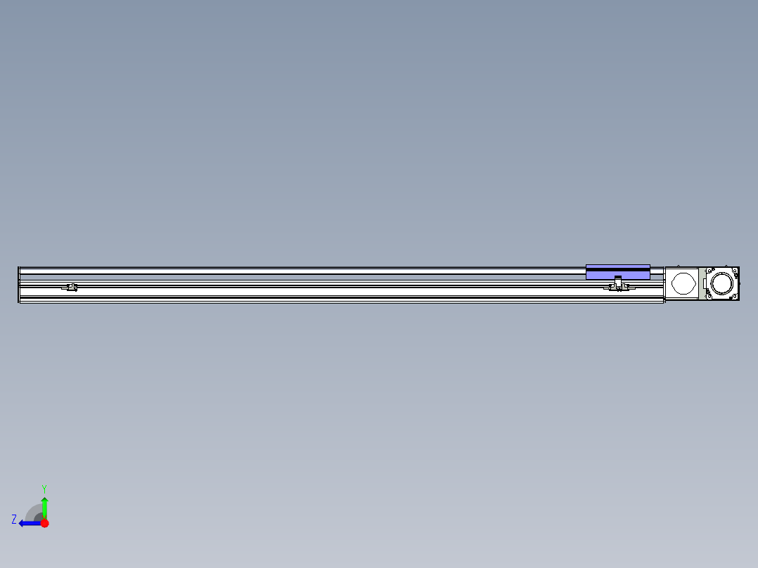 同步带滑台-半封闭B17H-L50-S1350-L-P75-D3右视图