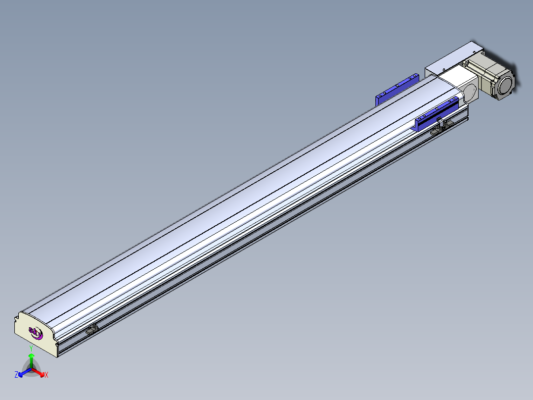 同步带滑台-半封闭B17H-L50-S1350-L-P75-D3正等轴测图