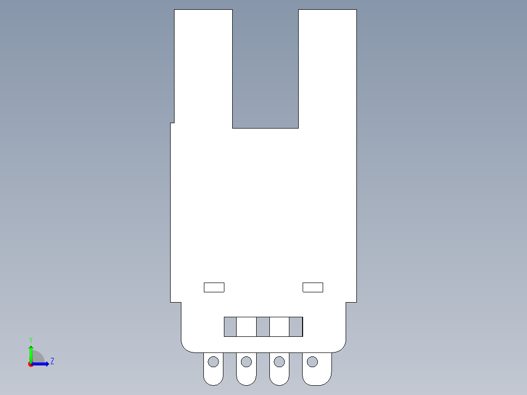槽型光电传感器LU687_3D左视图